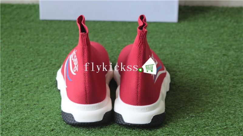 Balenciaga Pattern Speed Trainer Sock Red